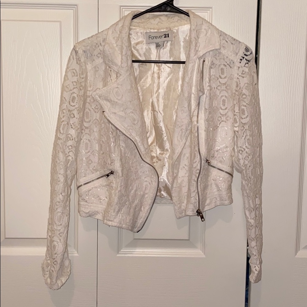 Lace Cream blazer